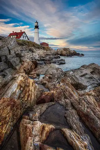 Portland Head Lighthouse on the Maine Coast.