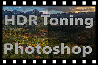 Photoshop HDR Toning tutorial thumbnail showing a controlled blend-with-original technique.