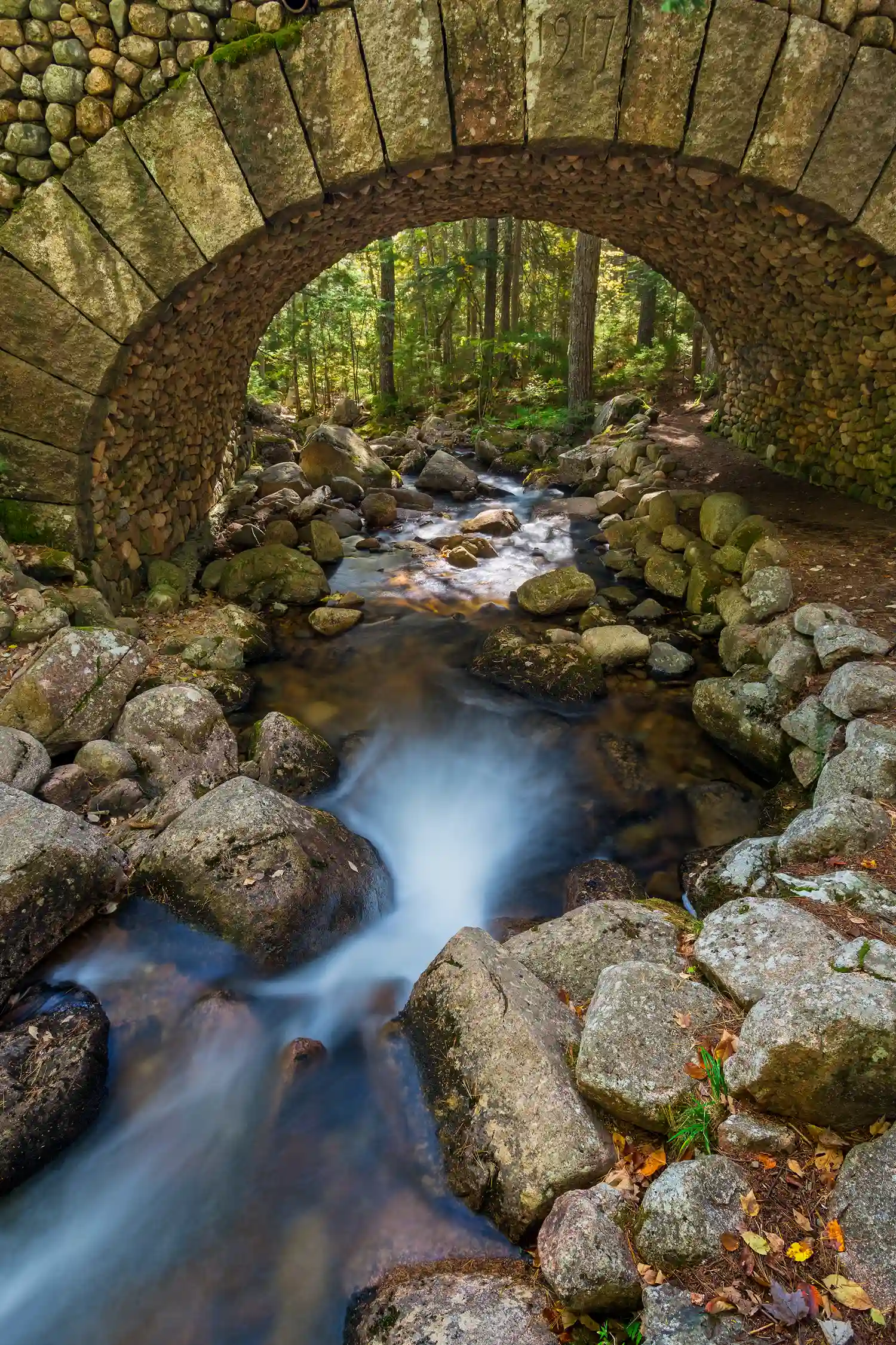 Cobblestone Bridge in Acadia National Park.