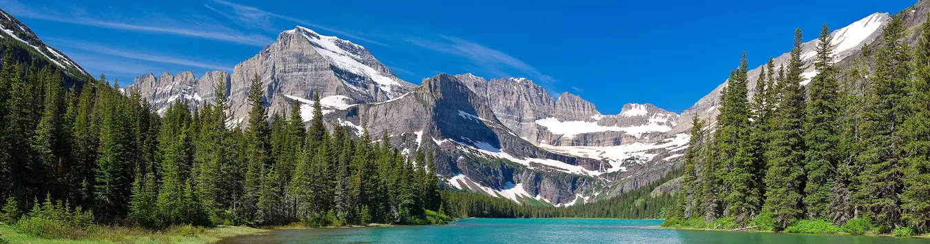 Lake Josephine and mountains, Glacier National Park Photography Workshop Location.
