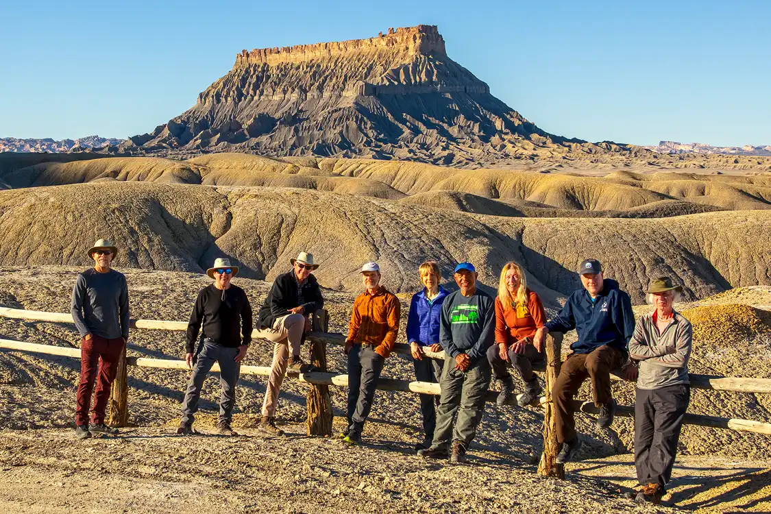 Group photo of participants from a past Hanksville photography workshop.