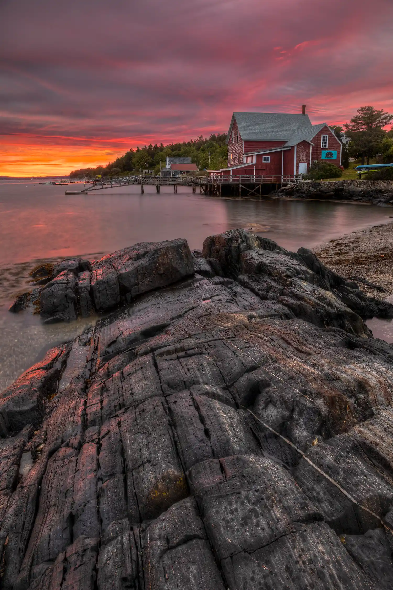 Sunrise on the Maine coast.
