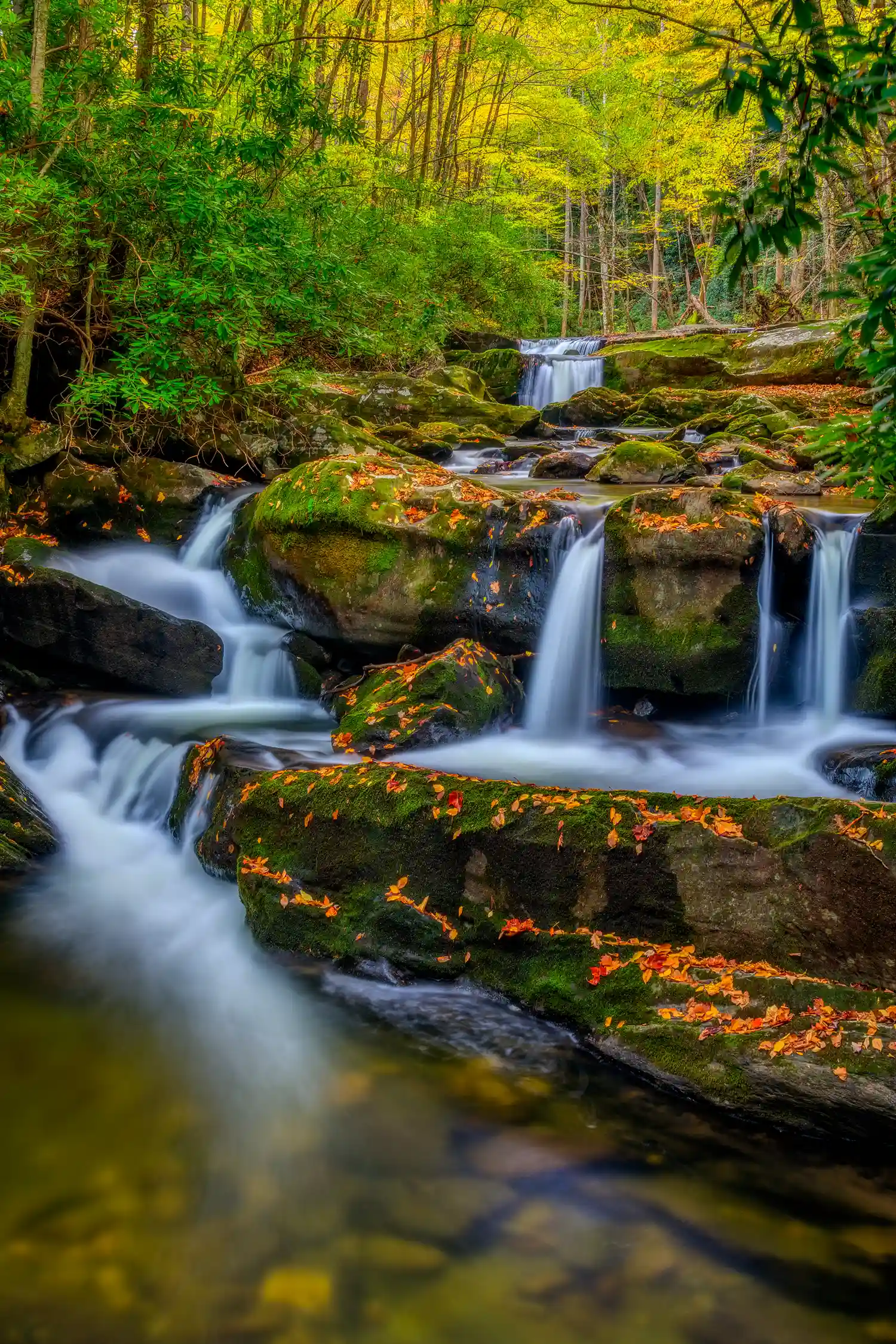 Fall waterfalls in Great Smoky Mountains National Park.